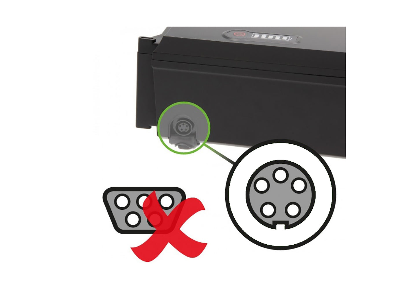 Caricabatterie Powersmart per batterie Phylion tipo Joycube JCEB / 36V 2A con connettore rotondo a 5 pin