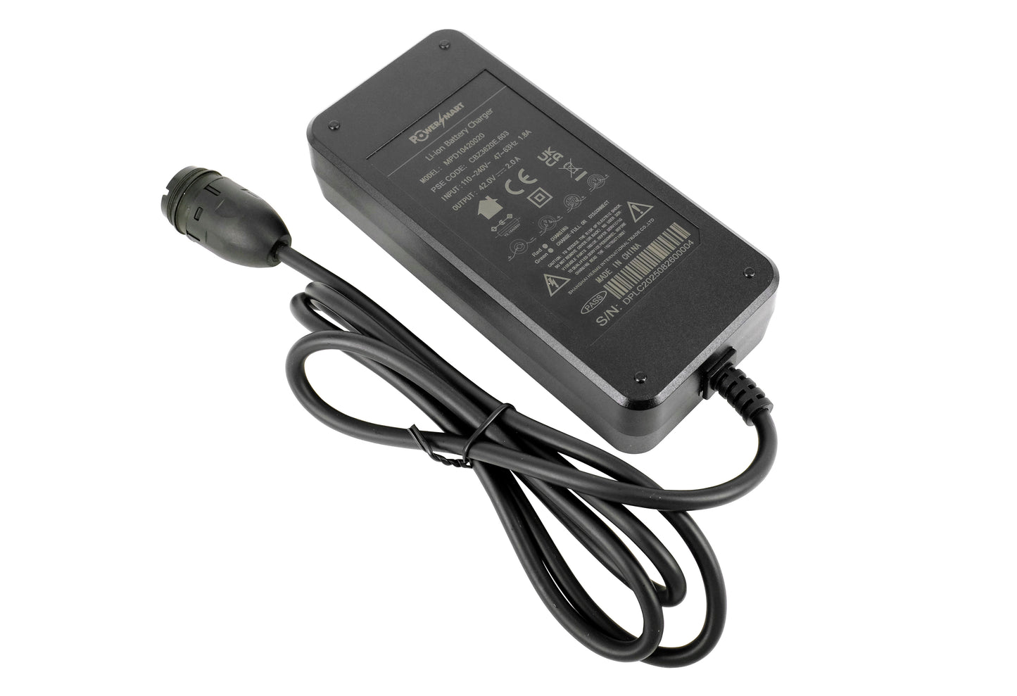 Rosenberger 42V 2A Akkuladegerät mit Stecker, Ladegerät für 36V Rotwild ZEG BMZ Derby Cycle E-Bike Akku