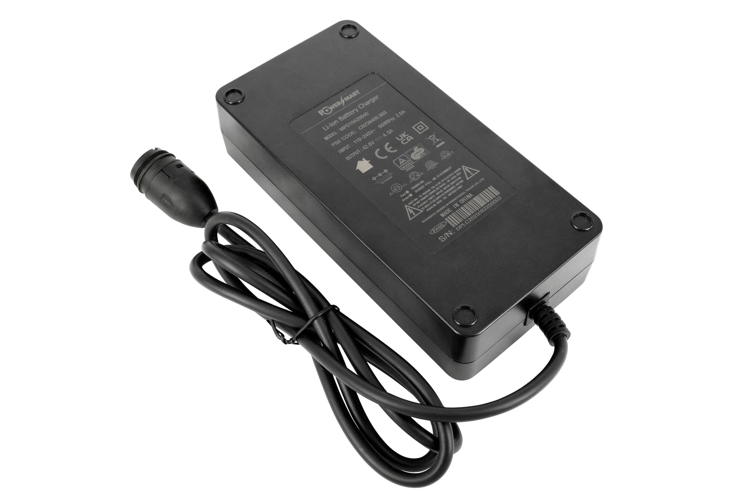 42V 4A Akkuladegerät mit Rosenberger-Stecker, Ladegerät für 36V Rotwild ZEG BMZ Gazelle und alle Akkus mit Rosenberger-Anschluss