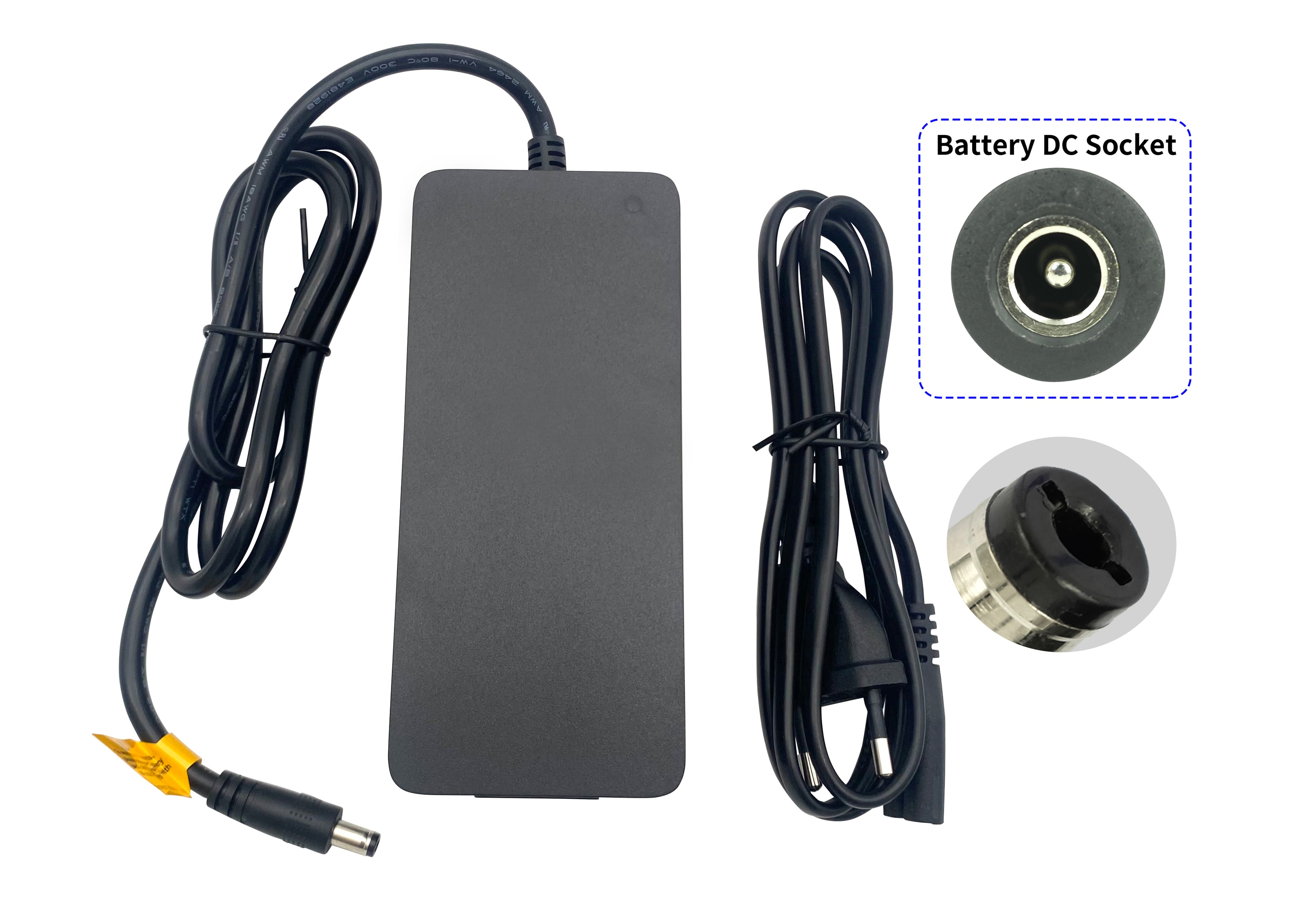 Caricabatterie GaN 42V 4A per batteria agli ioni di litio per bici elettrica da 36V, spina CC 5,5*2,1 mm