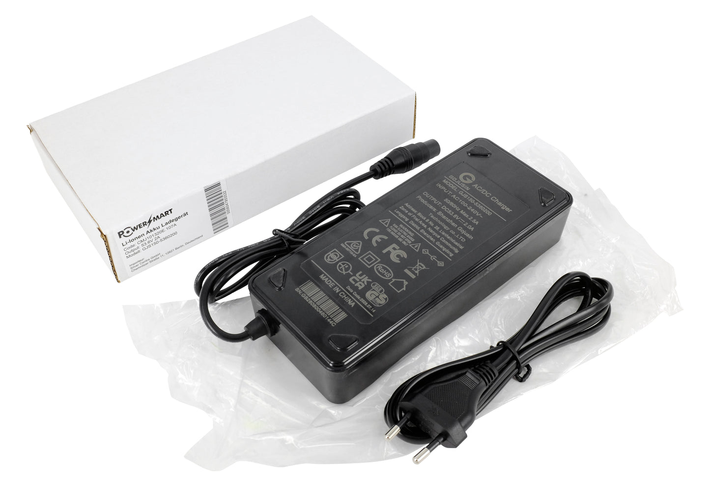 54.6V 2A Charger for Xiaomi Electric Scooter 5 Max, 4 Pro Max, Segway ZT3 Pro & Ninebot Max G3 – 48V E‑Scooter Replacement Battery Charger