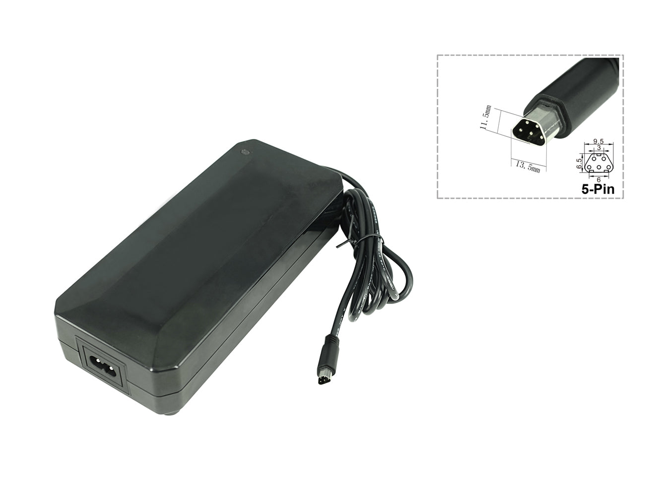 Caricabatterie PowerSmart da 54,6 V 3 A con spina trapezoidale a 5 pin