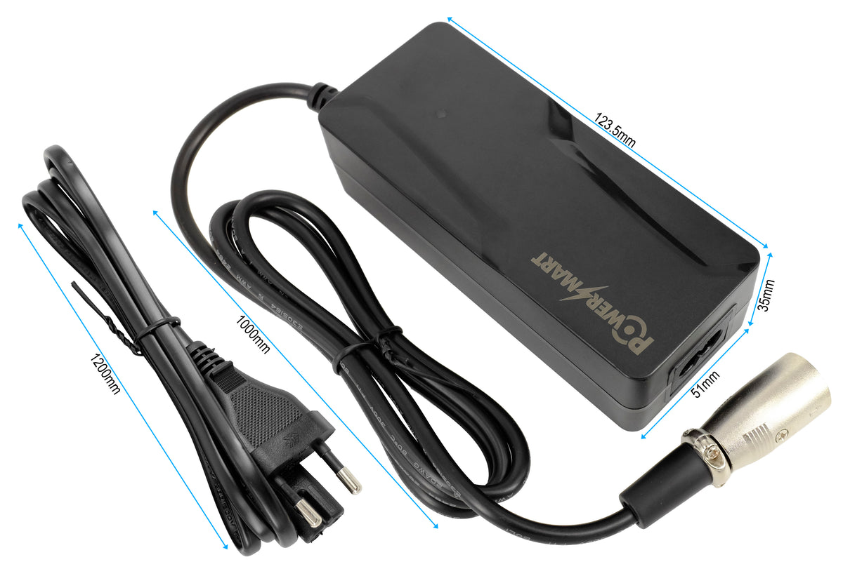 42V 2A Nabíječka pro Prophete SideClick 36V Baterii a Telefunken Multitalent RC820, RC830, RC840, RC860, RC870 – XLR 3-Pin Nabíječka