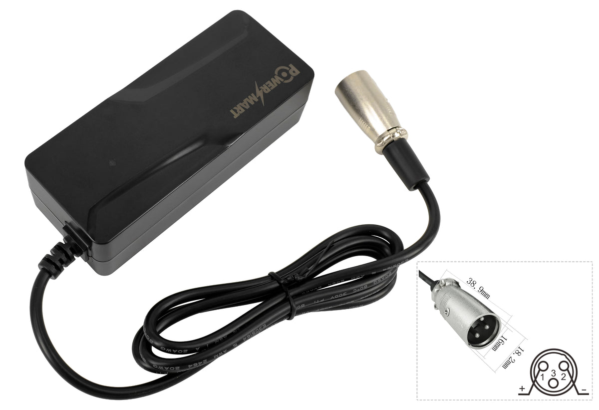 42V 2A Nabíječka pro Prophete SideClick 36V Baterii a Telefunken Multitalent RC820, RC830, RC840, RC860, RC870 – XLR 3-Pin Nabíječka