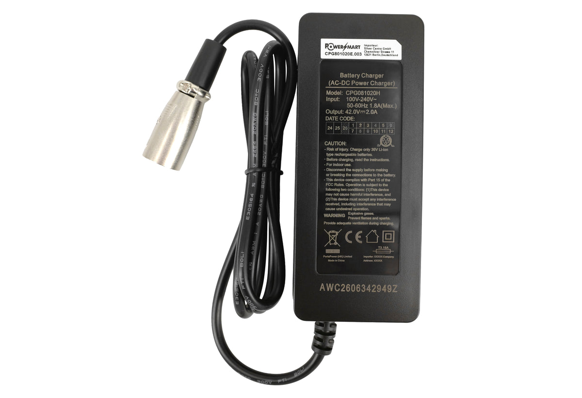 42V 2A Nabíječka pro Prophete SideClick 36V Baterii a Telefunken Multitalent RC820, RC830, RC840, RC860, RC870 – XLR 3-Pin Nabíječka