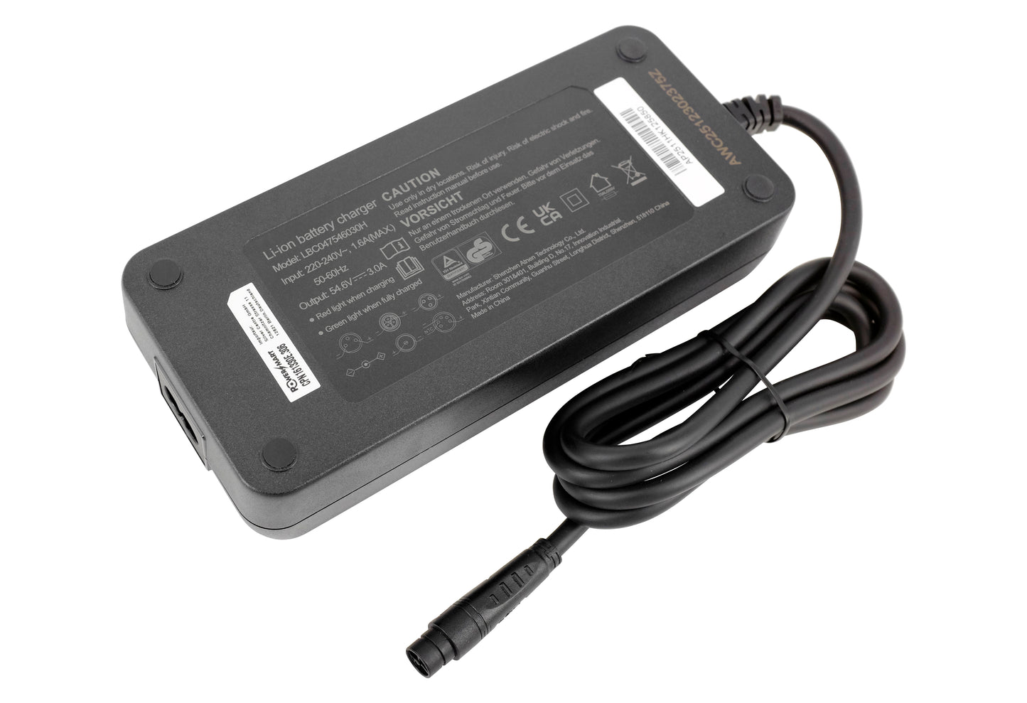 Ladegerät für E-Bikes mit 48-V-Akku, Ersatz für MATE X 750W 48V (MAX 3-polig) 14,5–17,5Ah Akku