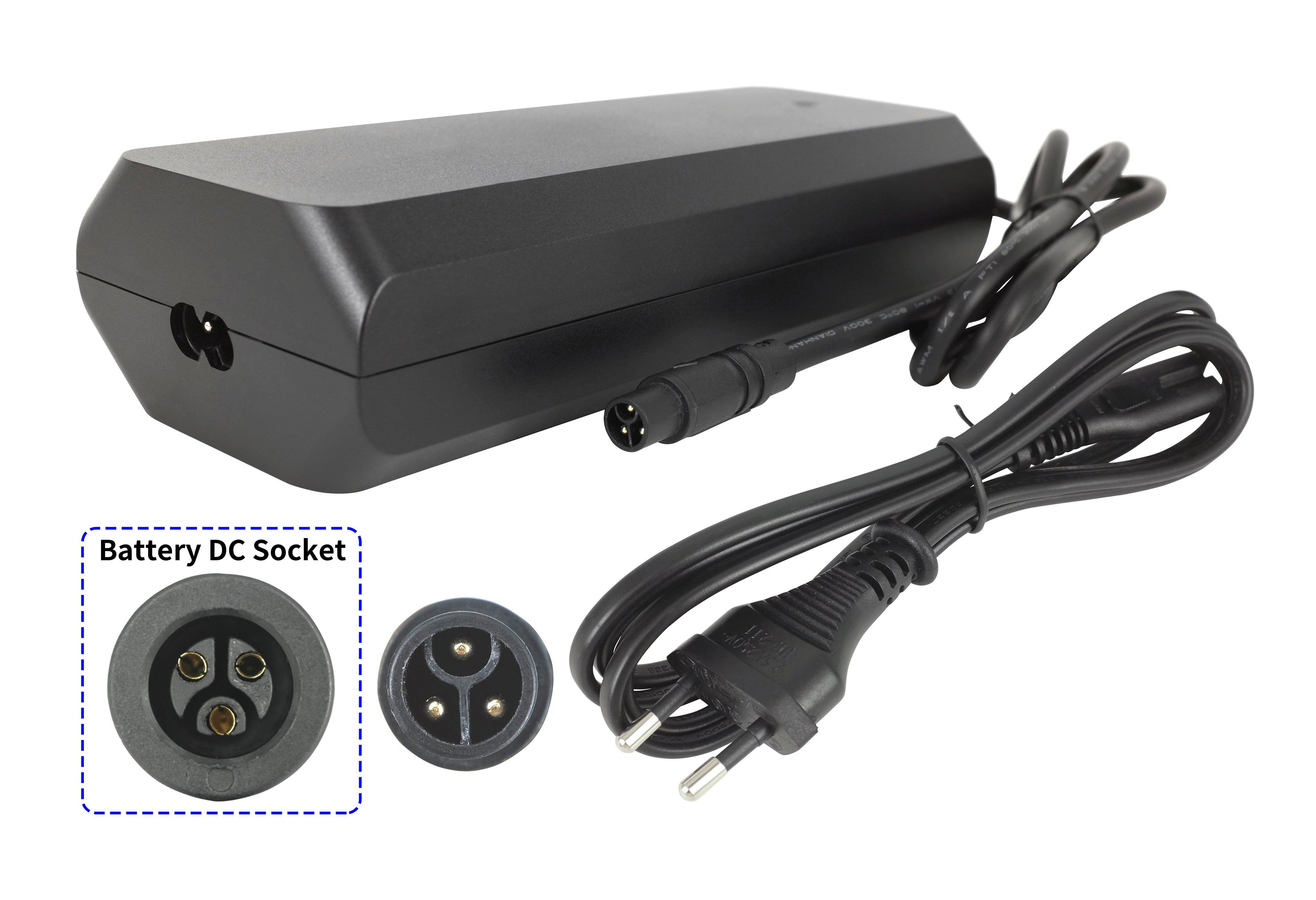 e bike ladegerät 36v 36V 4A Ladegerät für 36V Li-Ion Ebike Akku, mit DC 3-PIN ST Stecker– PowerSmart