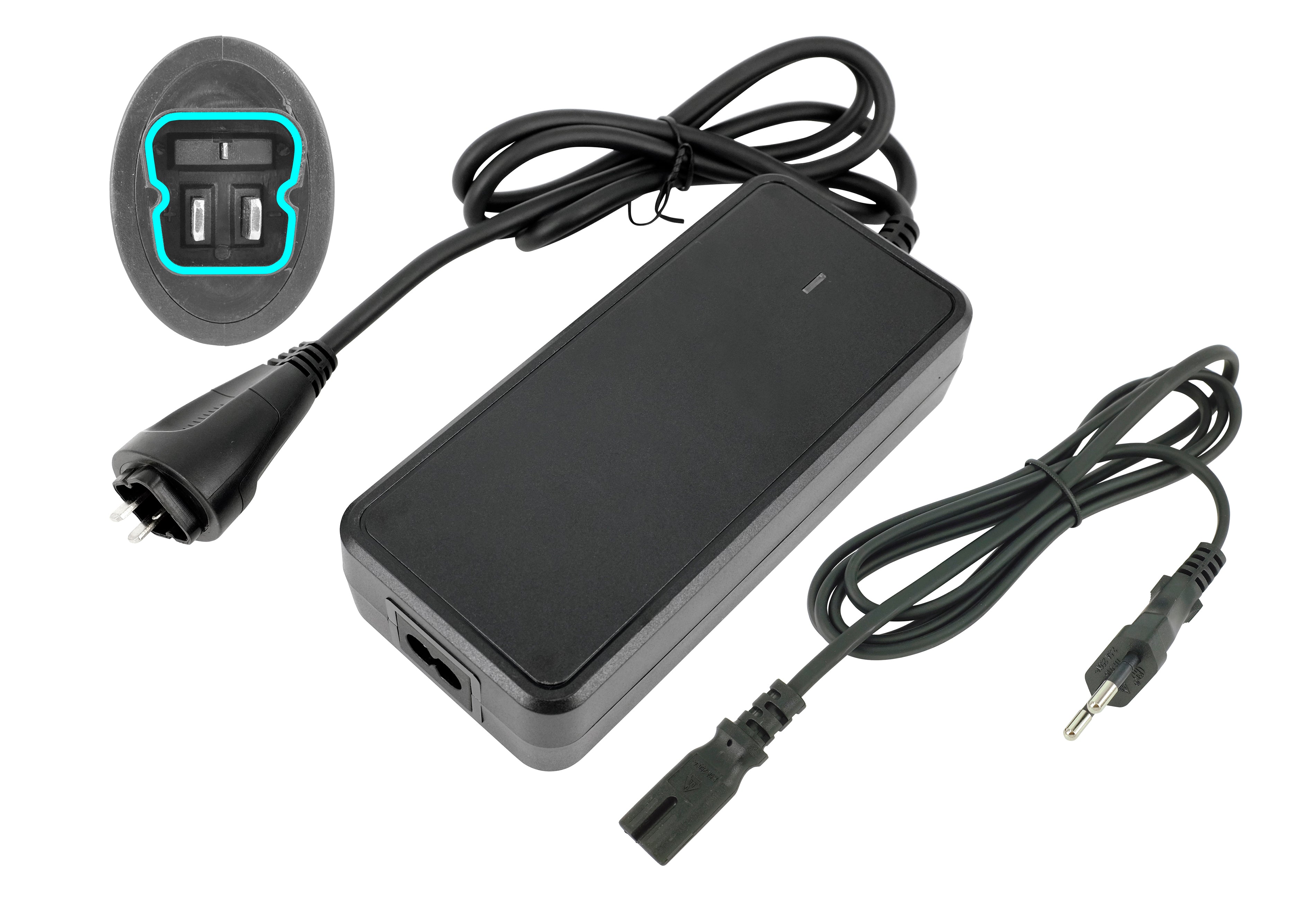 Chargeur 54.6V 3A 3 Broches – Compatible Batterie Mate X 750W 48V (14.5-17.5Ah) – Prise Ronde 8mm