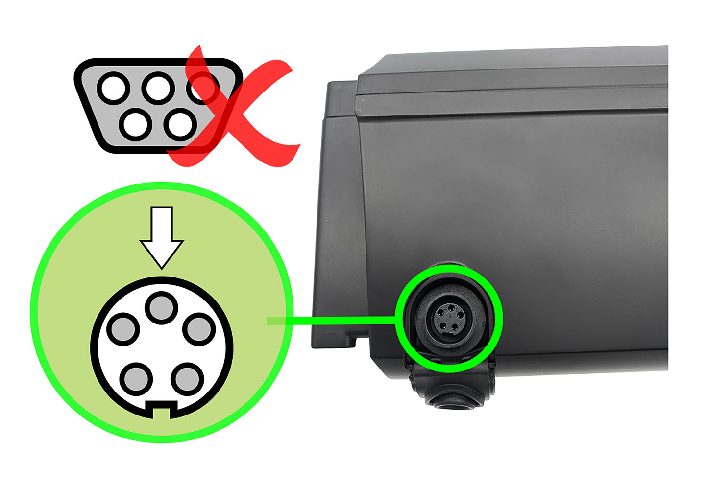 42V 2A Batterieladegerät für 36V Stella E-Bike-Batterie, runder 5-poliger Anschluss