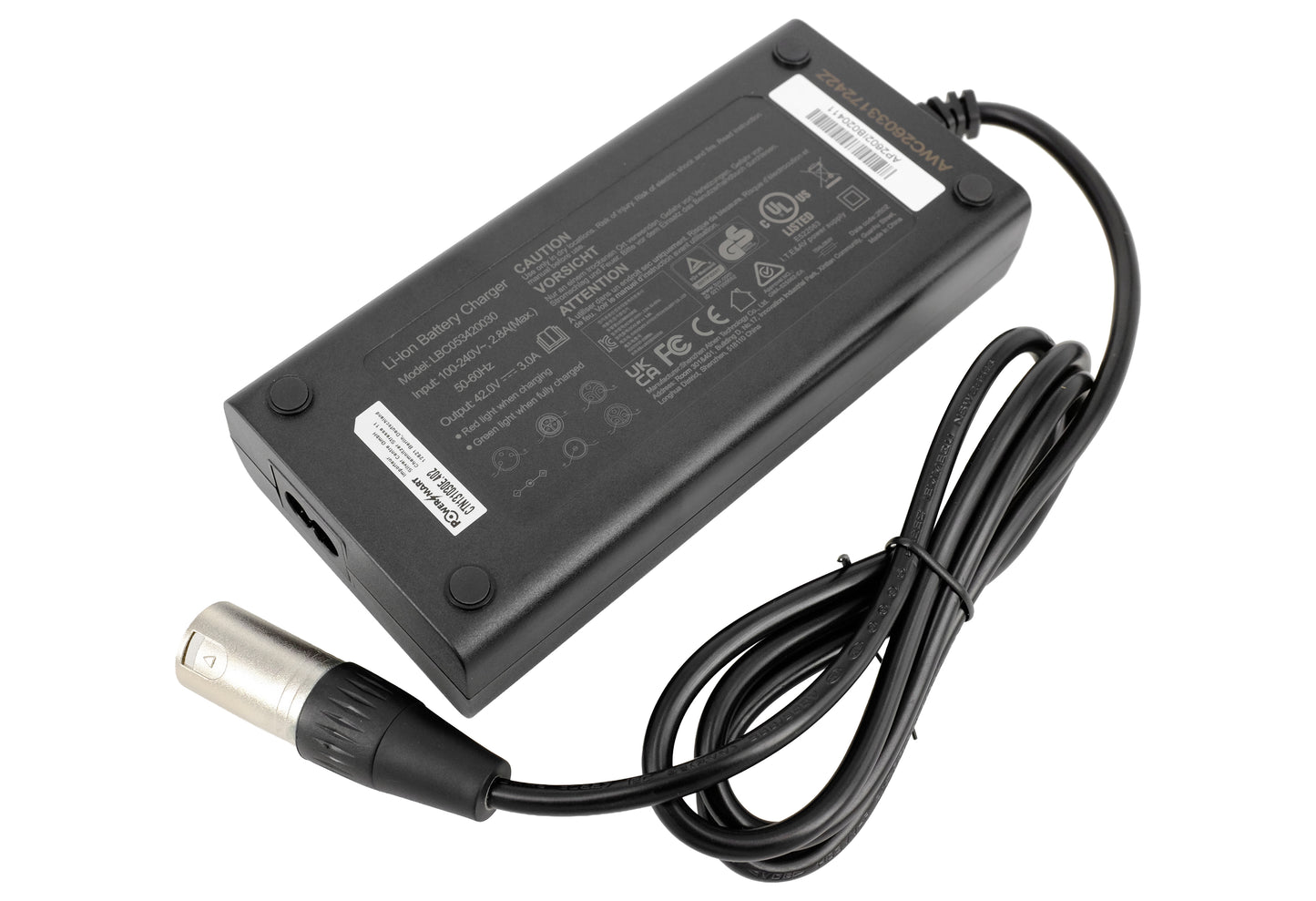 42V 3A E-Bike Battery Charger (4-Pin XLR) for Derby Cycle Impulse 1.0 & 2.0 System | Compatible with Kalkhoff, Raleigh, Gazelle | Fast Replacement Charger