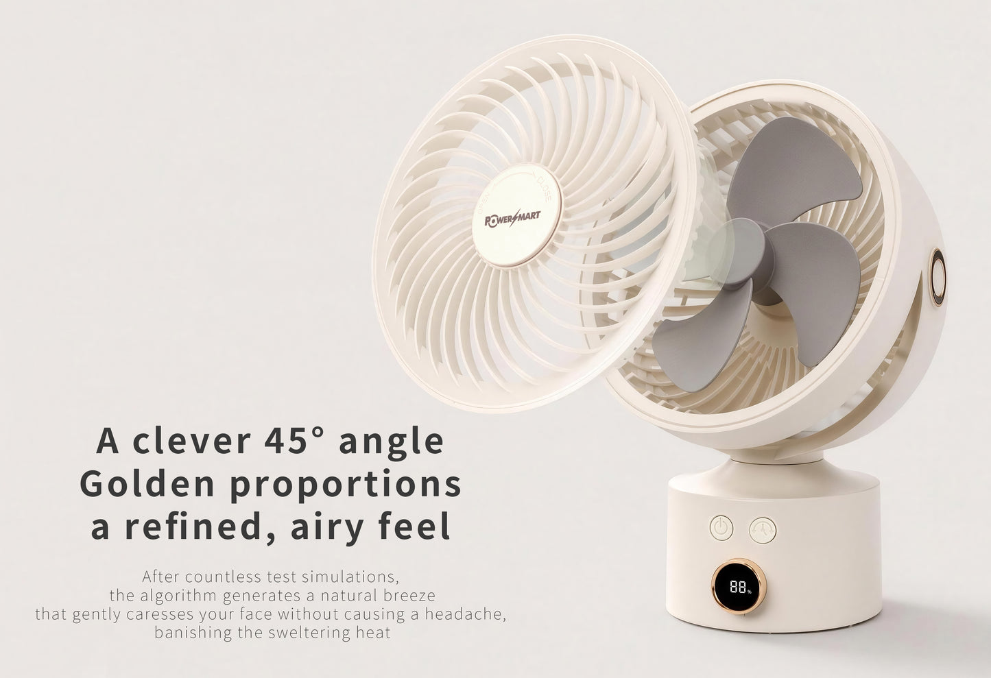 3D Air Circulation Table Fan with 110° Oscillation, 4000mAh Rechargeable Battery, 3 Speeds, 4H Timer & Aromatherapy Function – USB‑C Portable Air Circulator