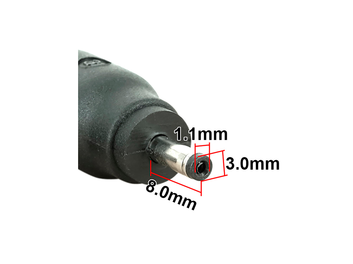 Punta del connettore C31 - Connettore maschio da 3,0 x 1,1 mm a jack femmina da 5,5 x 2,5 mm