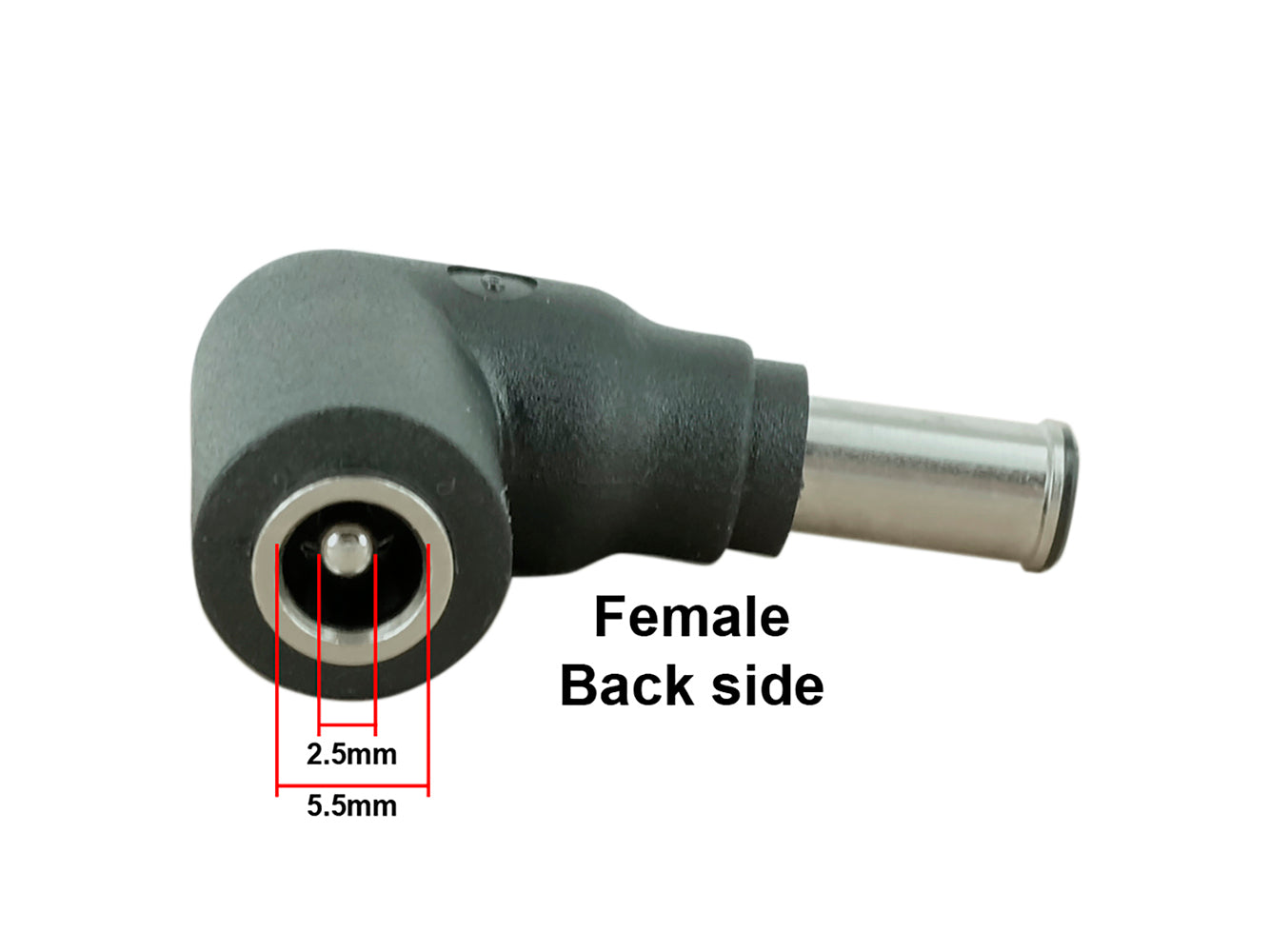Punta del connettore di alimentazione CC C6 - Connettore maschio da 6,5 x 4,5 mm con pin centrale a jack femmina da 5,5 x 2,5 mm