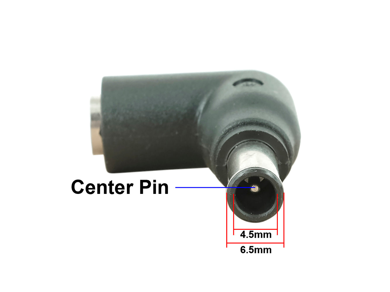 Punta del connettore di alimentazione CC C6 - Connettore maschio da 6,5 x 4,5 mm con pin centrale a jack femmina da 5,5 x 2,5 mm