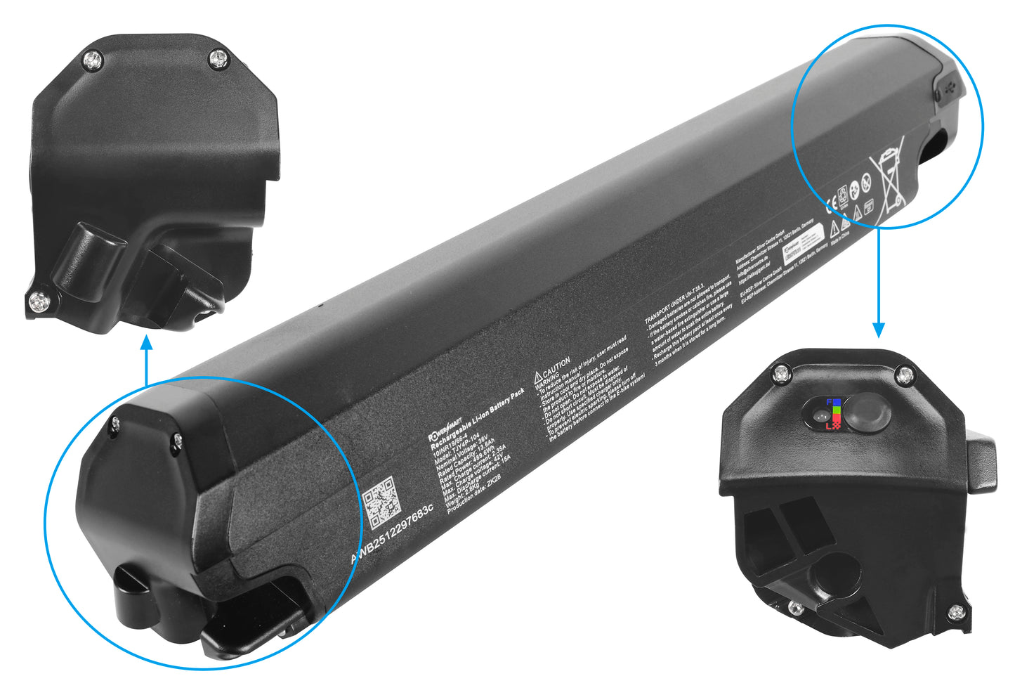 36V-14Ah/504Wh E Bike Battery,Replacement for Adore,Allegro,Crussis,Emu,Fifito,Juicy Bike,LOVELEC,LEADER FOX,Oxygen,Proxy Cycle,Telefunken,VARANEO,Zenith