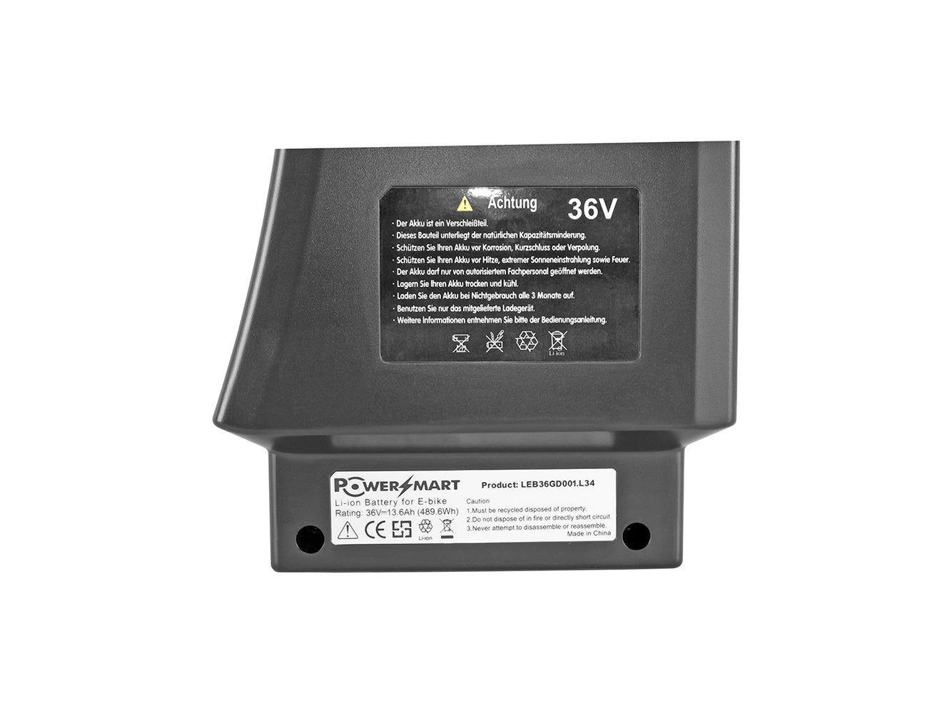 Batteria Powersmart SideClick SILVER 36V 13,6Ah per e-bike con batteria SideClick di Prophete, Zündapp, Kreidler, Mercedes Benz e altri (modelli 412 / 447)