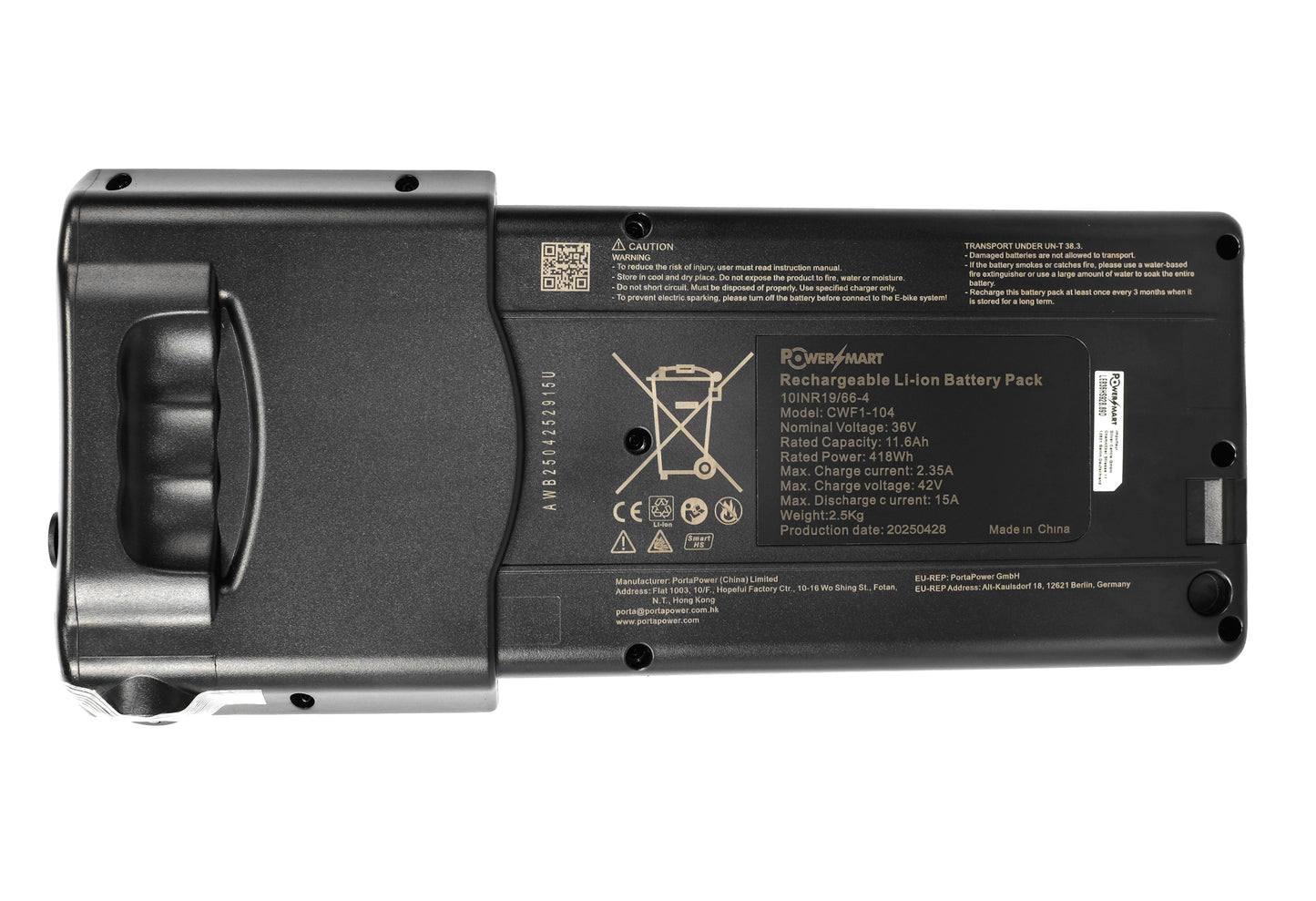 36V 11.6Ah 418Wh e-bike battery for Allegro 20 Zoll Elektro Faltrad, E-Plus Breeze 26 inch Ladies, MIFA Move CRS 100, Paris Max N8R