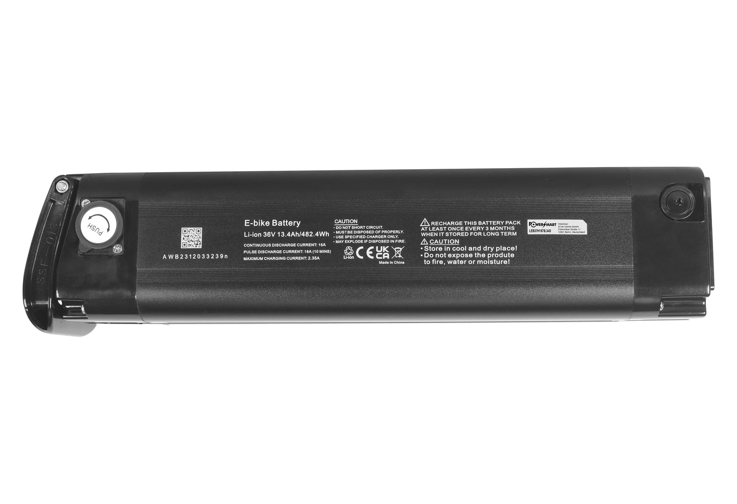 Batteria per bici elettrica Dynabike da 36 V 13,4 Ah / 482 Wh per Dynabike E-City RT