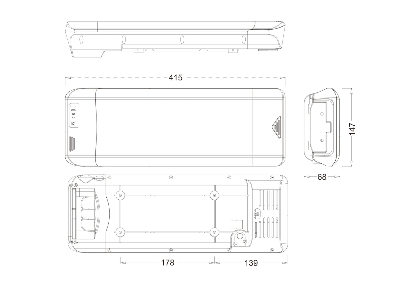 36V 14Ah/504Wh E-Bike-Akku für Provelo Nex 320, Hollandia E-Street E-Bike