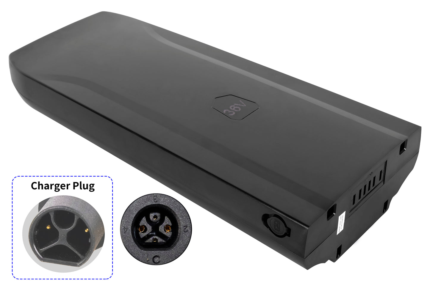 36V 13Ah/468Wh Rear Carrier E-Bike Battery & Charger Set | Smart BMS (Bafang CanBus) for Fischer, Telefunken, MTF, DHS & More