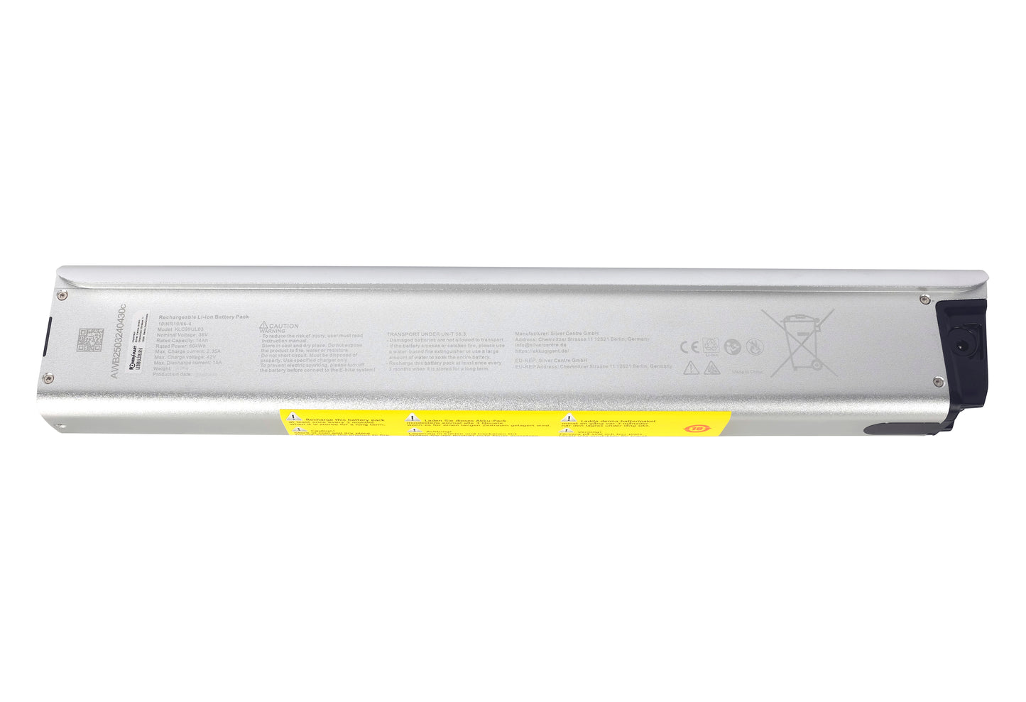 FULLY INTEGRATED, E Bike Battery Li-Ion 36V - 14Ah/504Wh