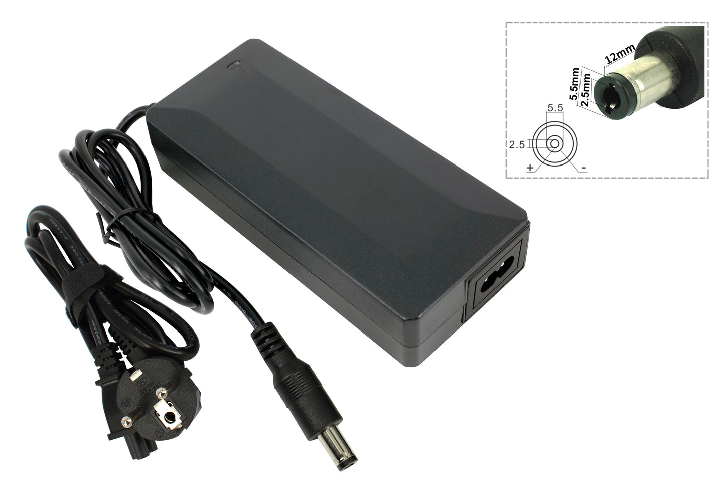 Caricabatterie alimentatore CA 42V 36V 2A per monopattini elettrici/biciclette elettriche/monopattini autobilancianti, jack CC 5,5 x 2,5 mm