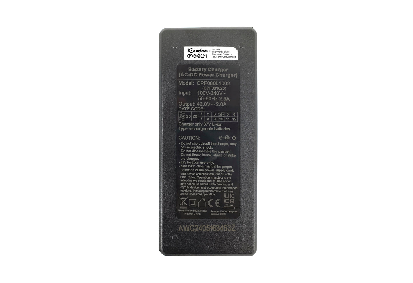 Caricabatterie alimentatore CA 42V 36V 2A per monopattini elettrici/biciclette elettriche/monopattini autobilancianti, jack CC 5,5 x 2,5 mm