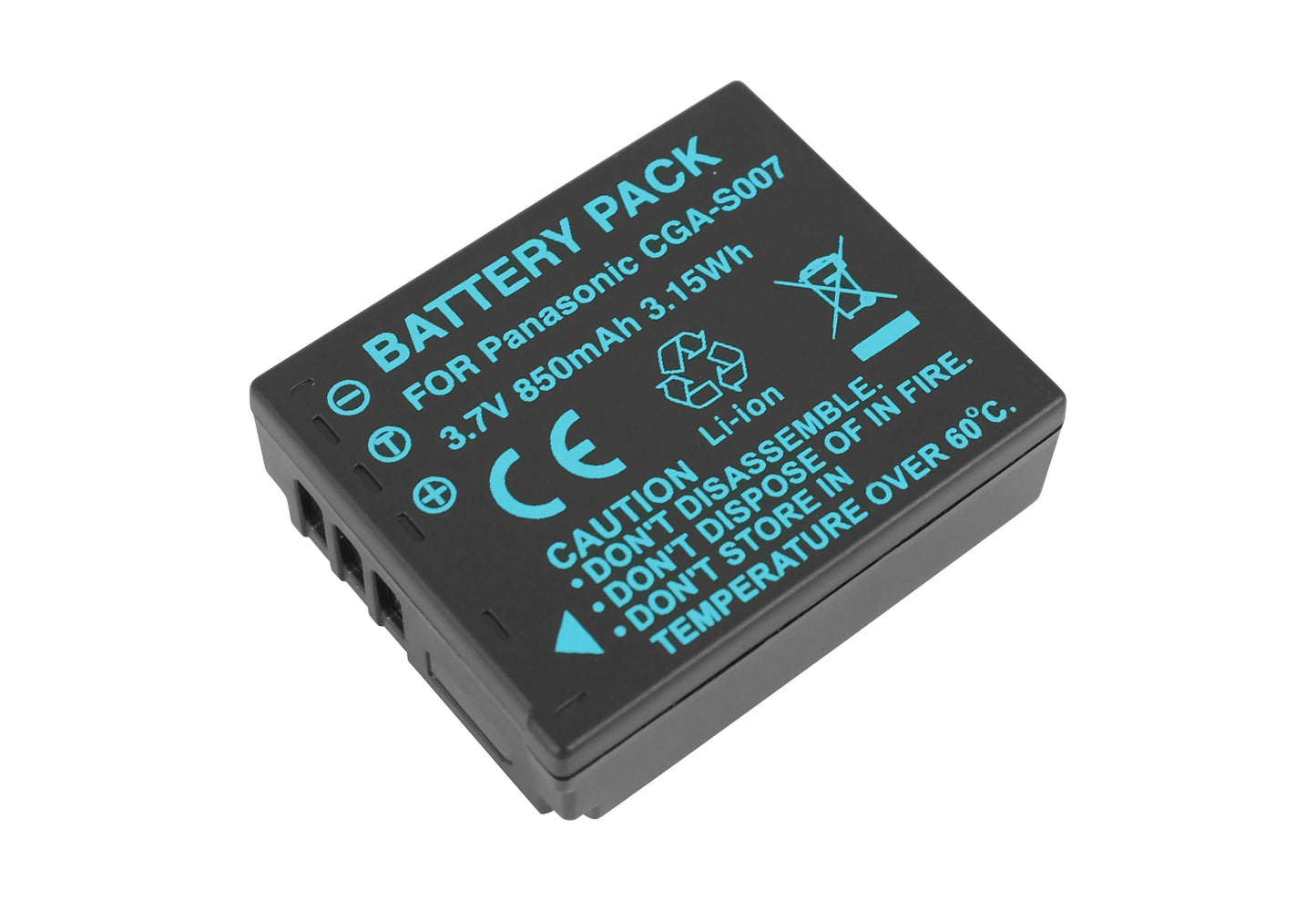 Batteria di ricambio per fotocamera digitale per PANASONIC DMC-TZ4, DMC-TZ5, DMC-TZ11, DMC-TZ15, Lumix DMC-TZ4K, DMC-TZ4S, DMC-TZ5A, DMC-TZ5K, DMC-TZ5S, DMC-TZ11GK, DMC-TZ15GK, DMC-TZ50, DMC-TZ50S, PANASONIC Lumix DMC-TZ1, DMC-TZ2, DMC-TZ3 Series