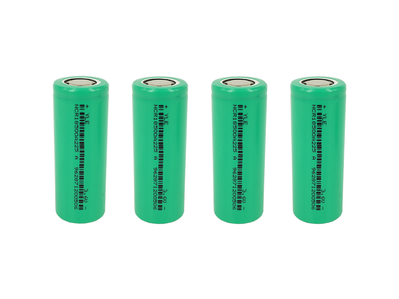 4 batterie ricaricabili 18500 da 3,6 V e 2250 mAh