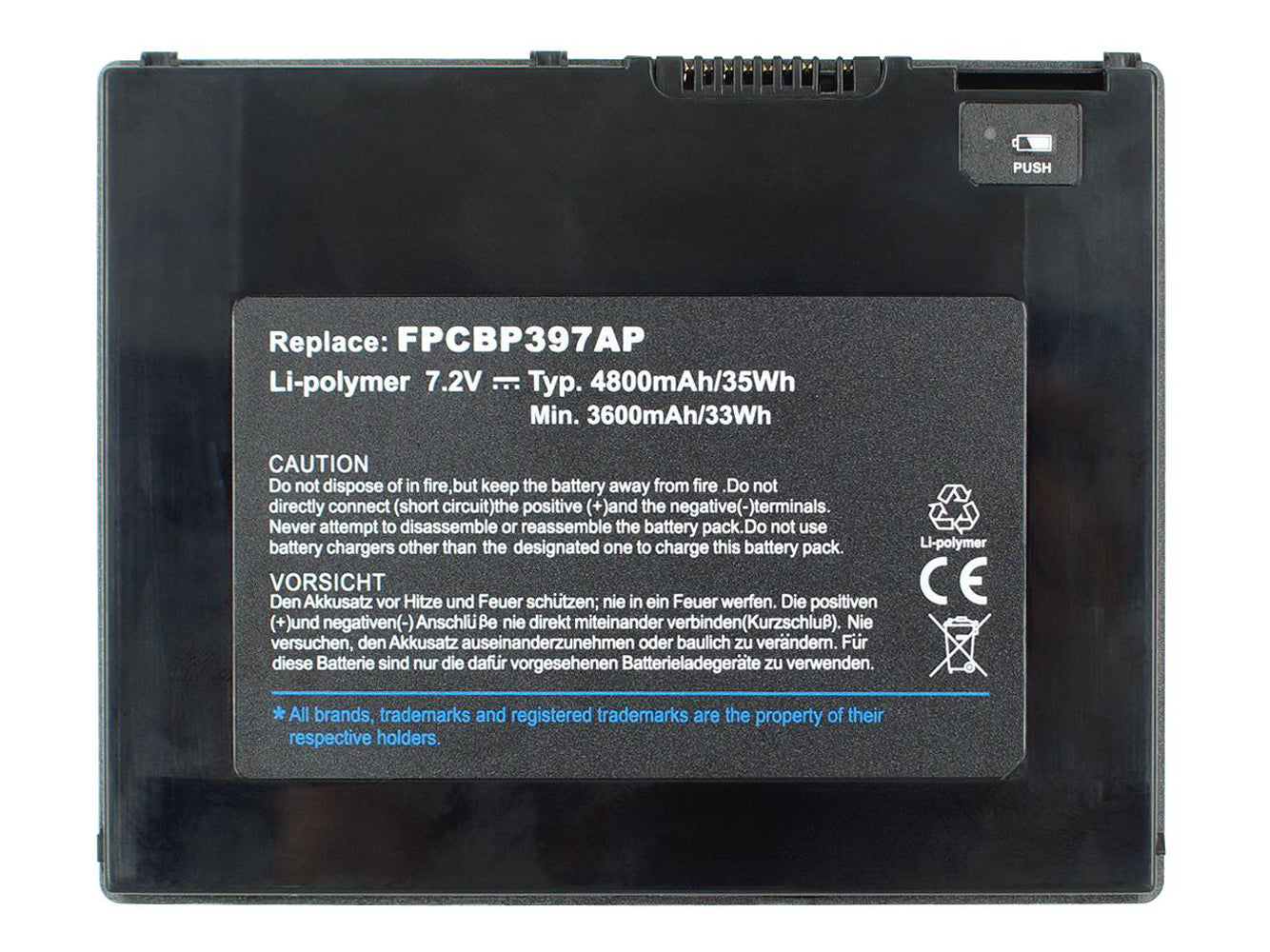 Batteria di ricambio per laptop FUJITSU Stylistic Q572, Stylistic Q572-W7D-001, Stylistic Q572-W8-001, Stylistic Q572/G