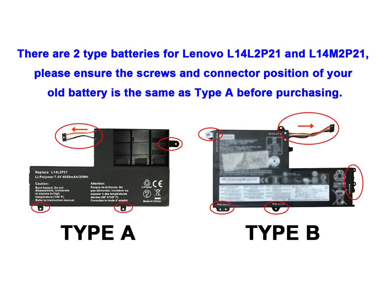 Sostituzione della batteria del laptop per LENOVO Yoga 500-15IBD
