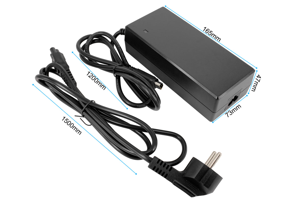 Caricabatterie E‑Bike 42V 2A per Batteria Egoing 36V Li‑Ion – Caricabatterie di Ricambio con Connettore Trapezoidale 5 Pin