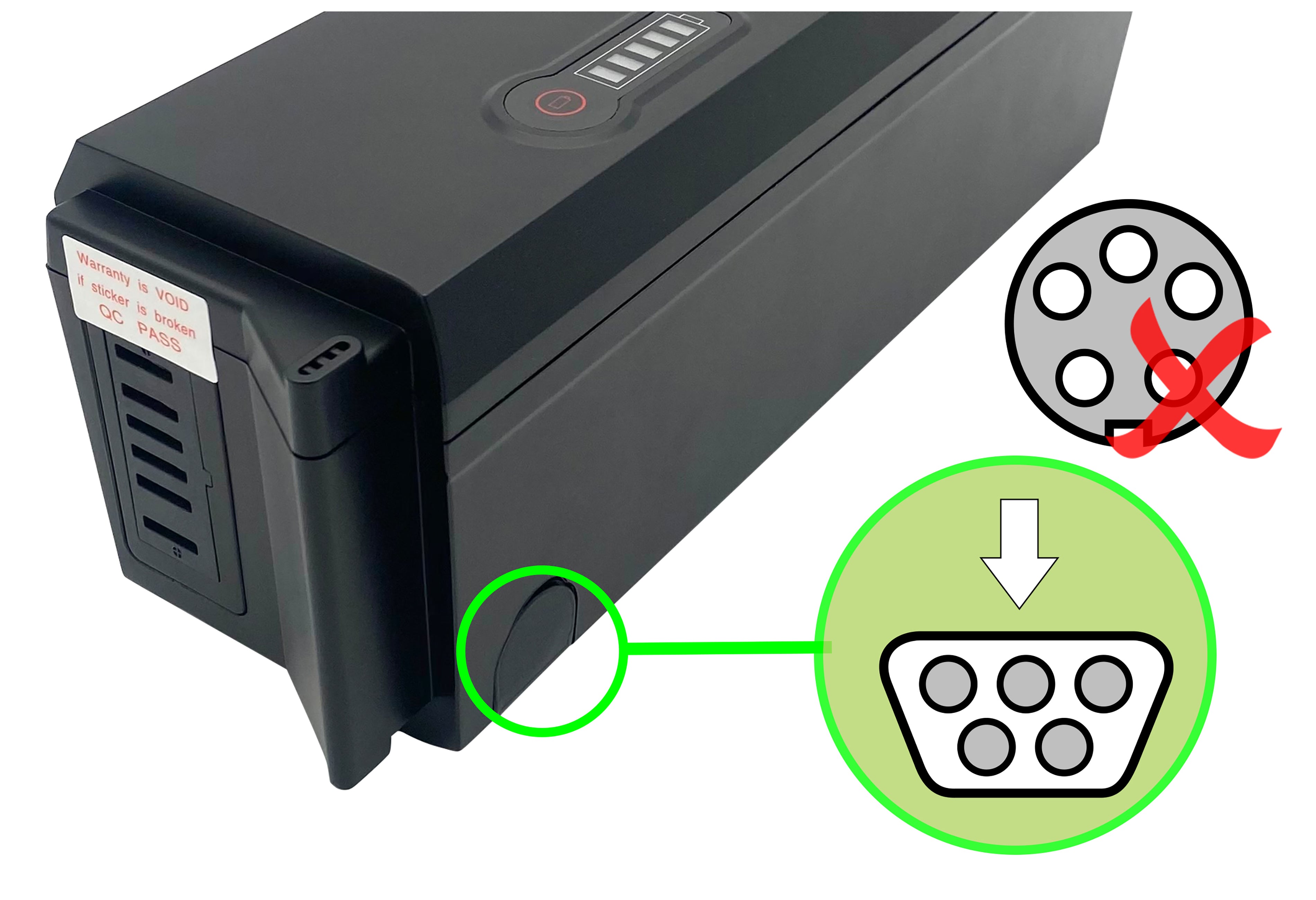 42 V 2 A Trapez-5-Pin-Ladegerät für E-Bikes mit Joycube- und Phylion 3–  PowerSmart