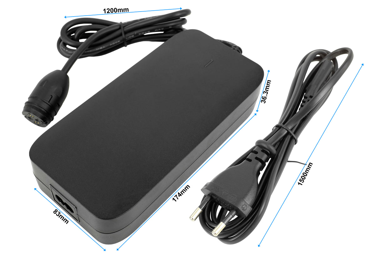 Cargador E‑Bike 42V 4A con Conector Rosenberger de 6 Pines para BMZ, Gazelle Impulse C7/C8 Hybrid y Go SwissDrive – Repuesto BSC42004000 / 24555