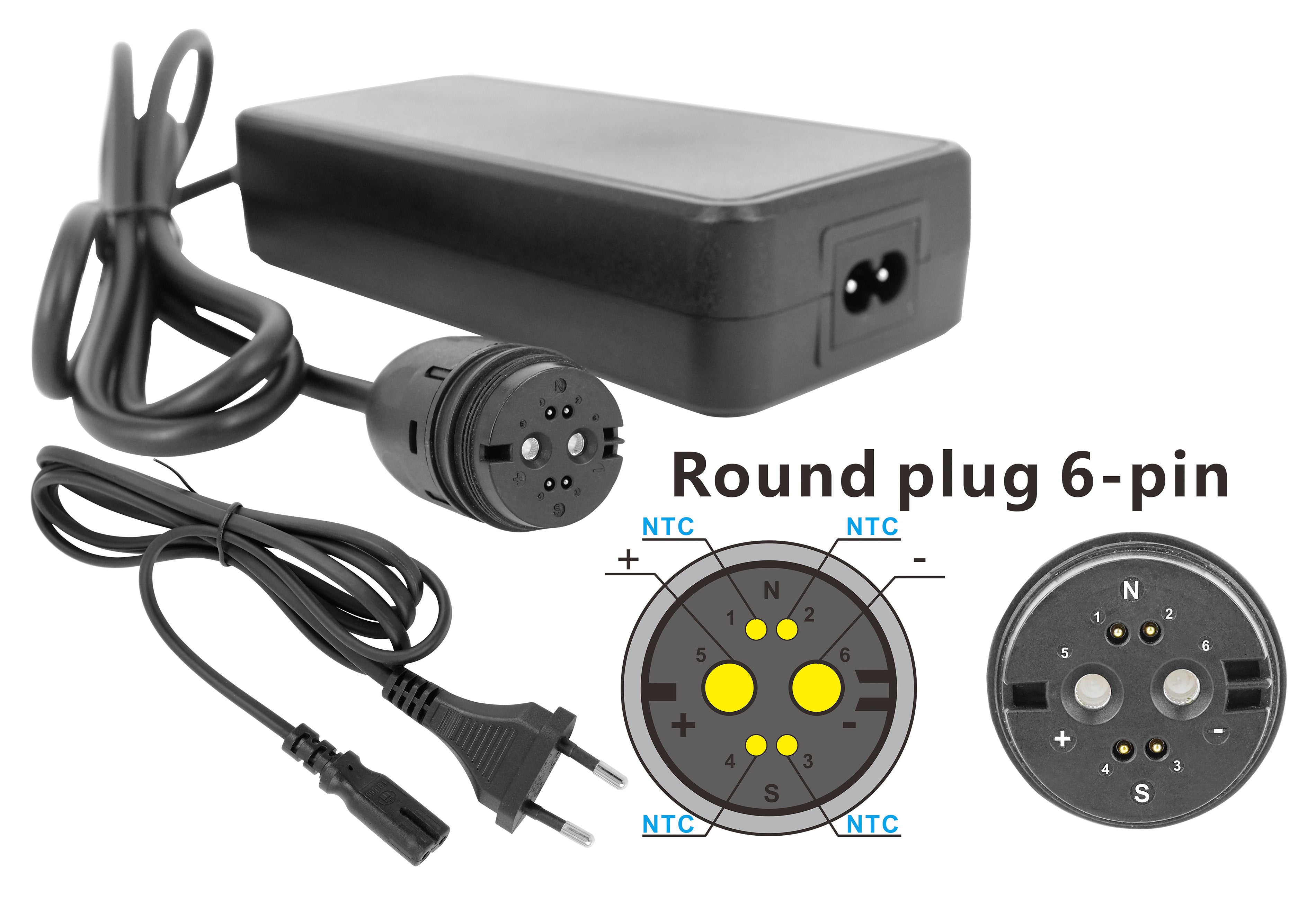 Rosenberger 42V 2A Akkuladegerät mit Stecker, Ladegerät für 36V Rotwild ZEG BMZ Derby Cycle E-Bike Akku