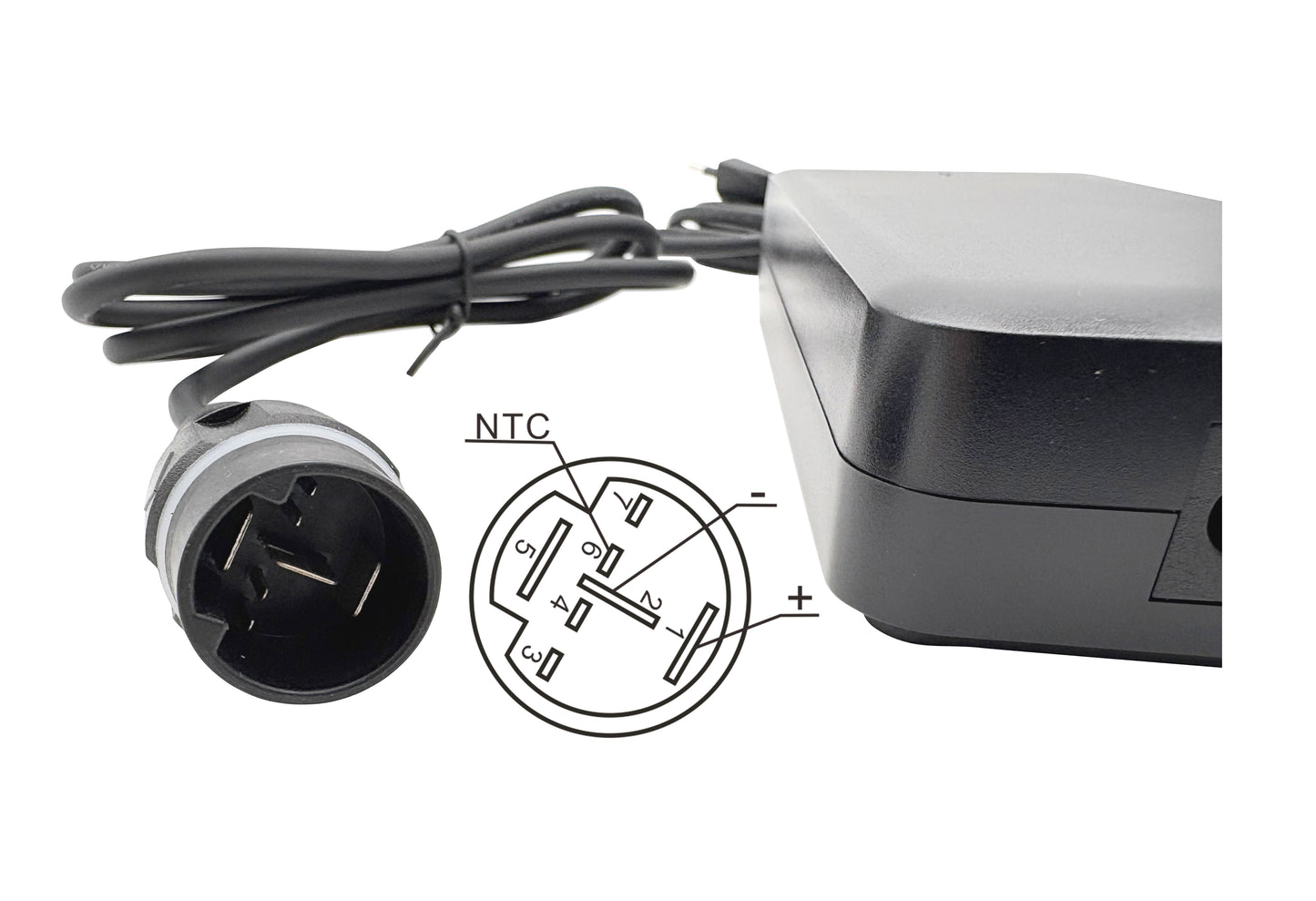 Caricabatterie 42V 4A per batteria e-bike Yamaha 36V, con connettore di uscita a 7 pin con protocollo