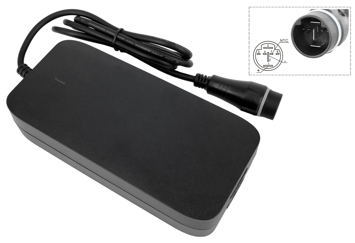 42V 4A Oplader voor 36V Yamaha E-bike Accu, met 7-pins uitgangsstekker met protocol
