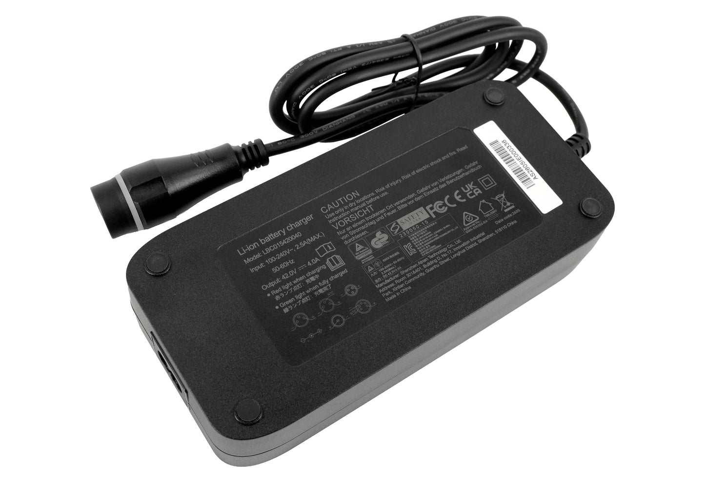 42V 4A Oplader voor 36V Yamaha E-bike Accu, met 7-pins uitgangsstekker met protocol