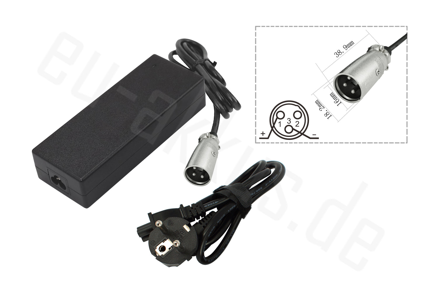 24-V-AC-Adapter-Ladegerät für Elektrofahrräder (29,40 V Ausgang, 3-poliger XLR)