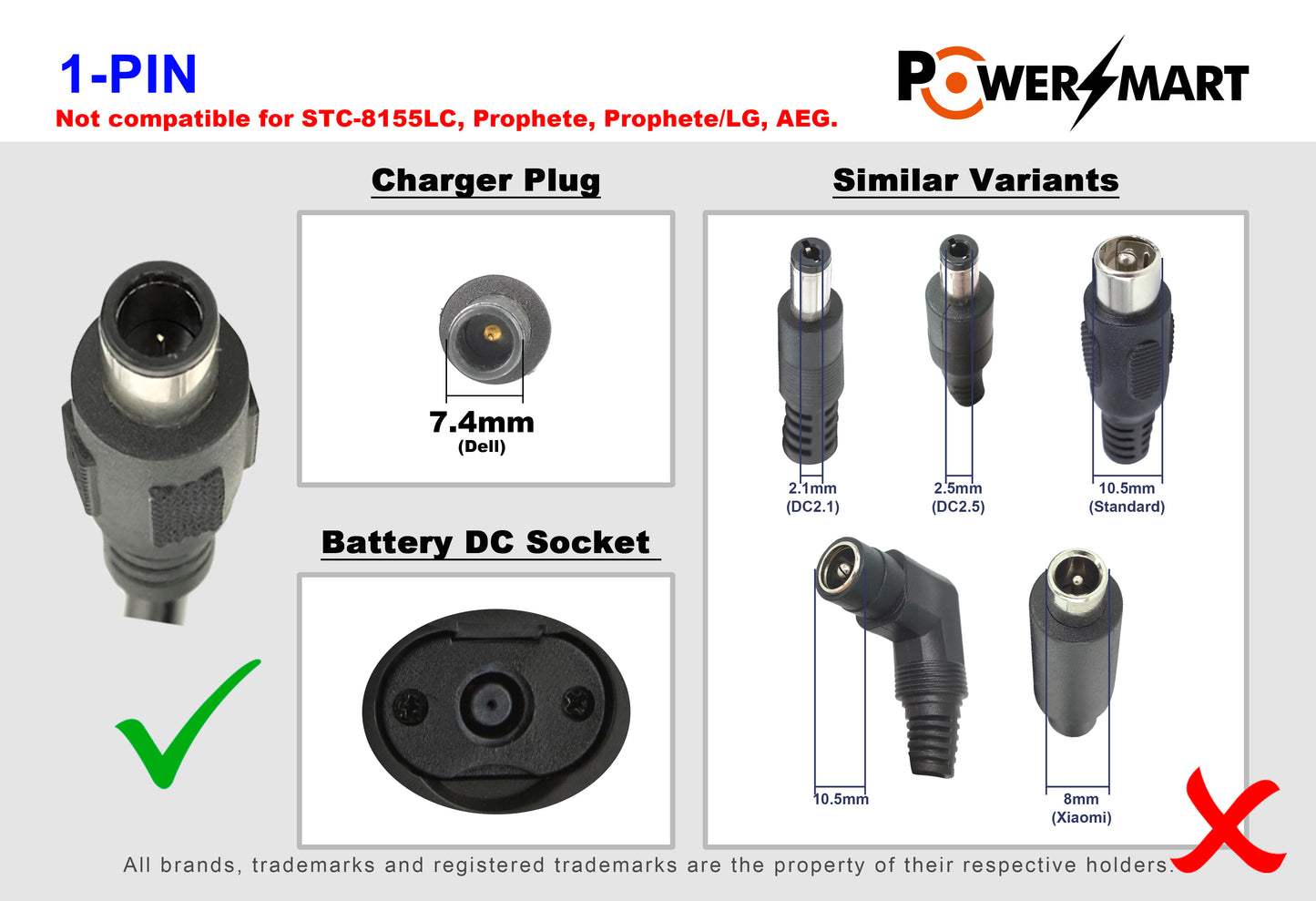 36V 2A PowerSmart-oplader voor Vogue Carry 2 en Carry 3