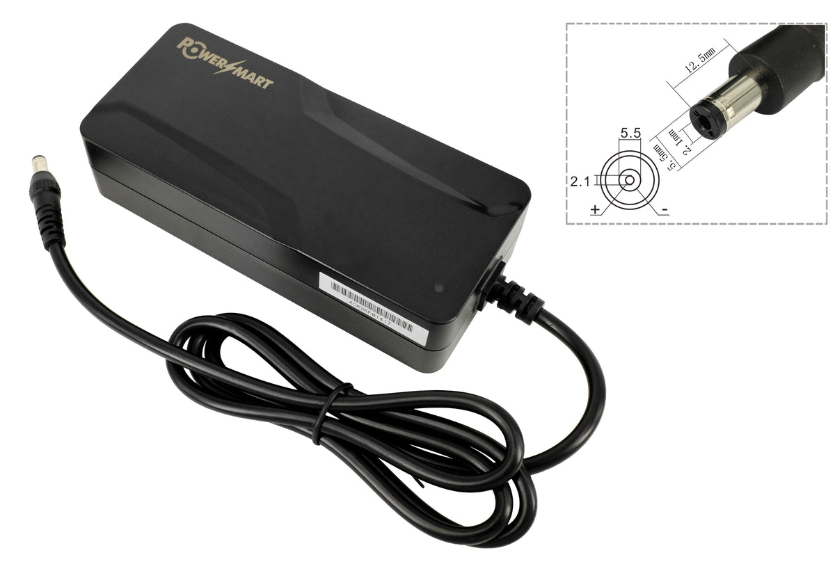 Caricabatterie Rapido 54,6V 3A per Batteria Li-Ion 48V (13S) per E-Bike, Pedelec e Monopattino Elettrico (Connettore DC 5,5 x 2,1 mm)