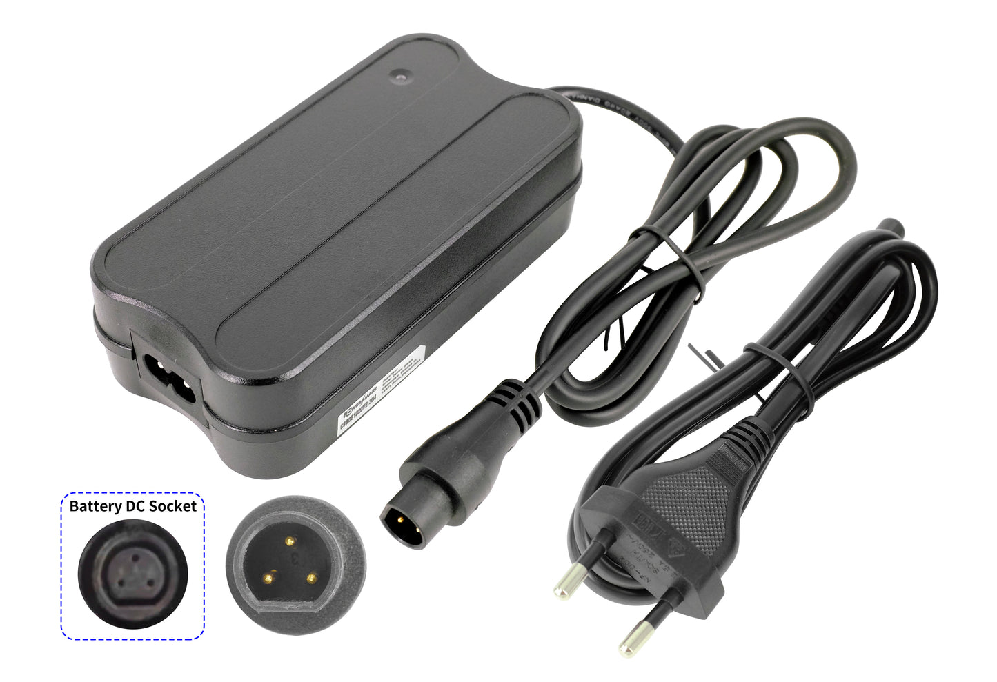 Chargeur de batterie pour vélo électrique 36 V 2 A 3 broches pour Saxonette Comfort Plus Wave / Deluxe Wave / Premium Plus / Premium Sport / Quantum / X-Road / Everest