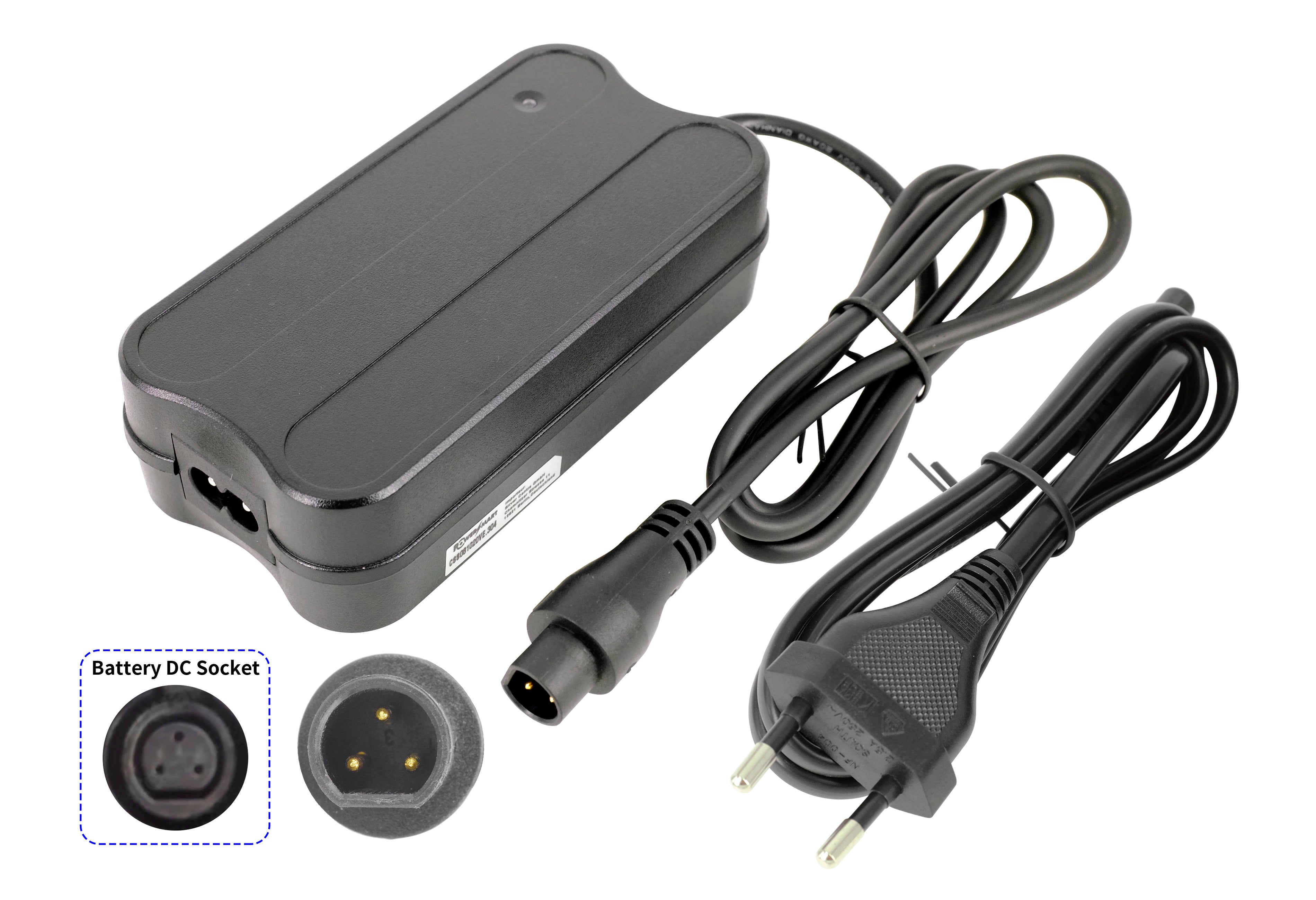 Chargeur de batterie pour vélo électrique 36 V 2 A 3 broches pour Saxonette Comfort Plus Wave / Deluxe Wave / Premium Plus / Premium Sport / Quantum / X-Road / Everest