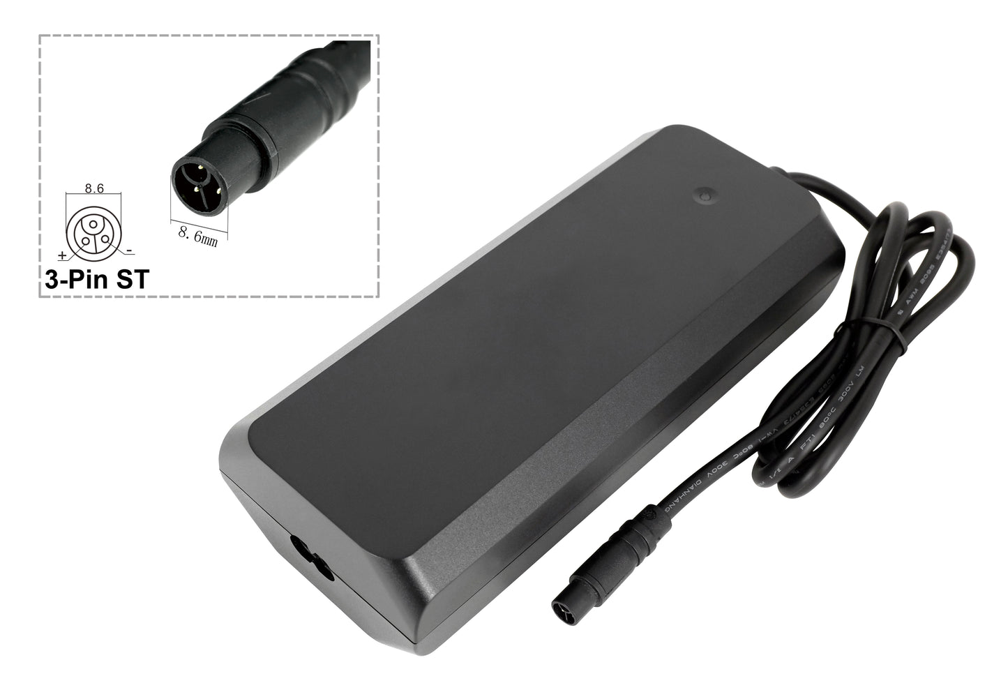 Chargeur 36 V 4 A pour batterie Li-ion 36 V pour vélo électrique, avec prise DC 3 broches ST