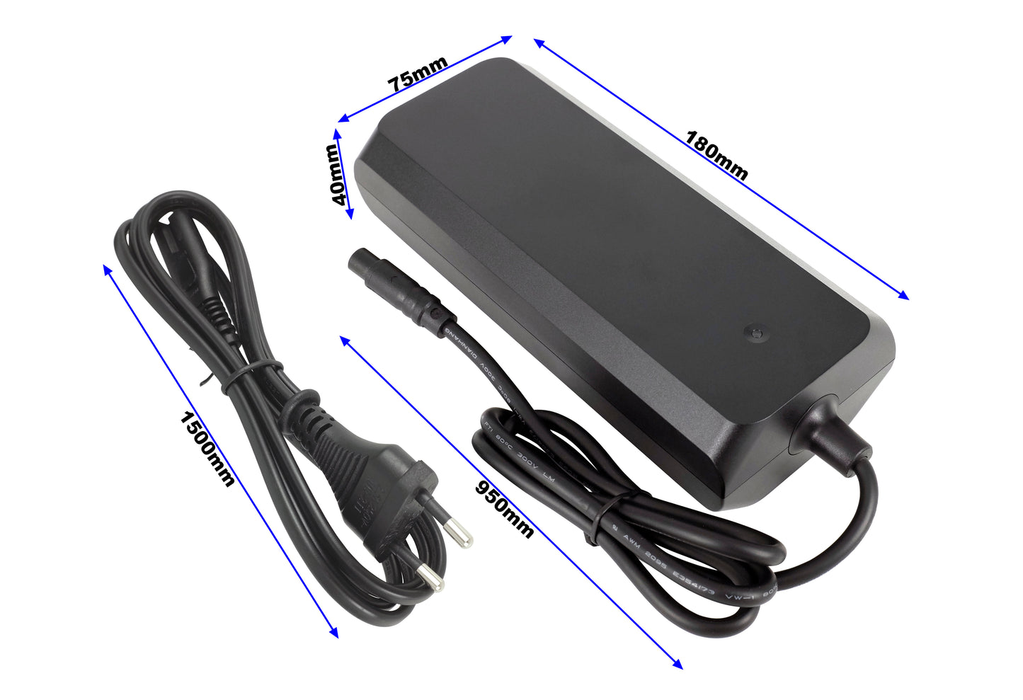 Chargeur 36 V 4 A pour batterie Li-ion 36 V pour vélo électrique, avec prise DC 3 broches ST
