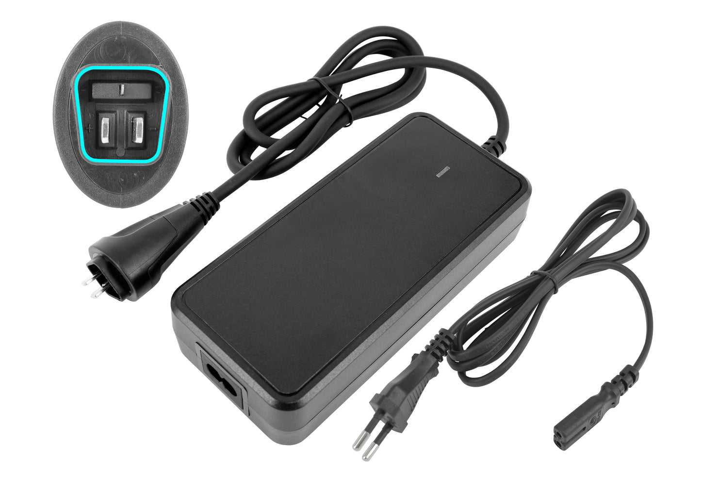 42V 2A acculader voor 36V Phylion E-Bike accu, 3-pins ovale Phylion stekker