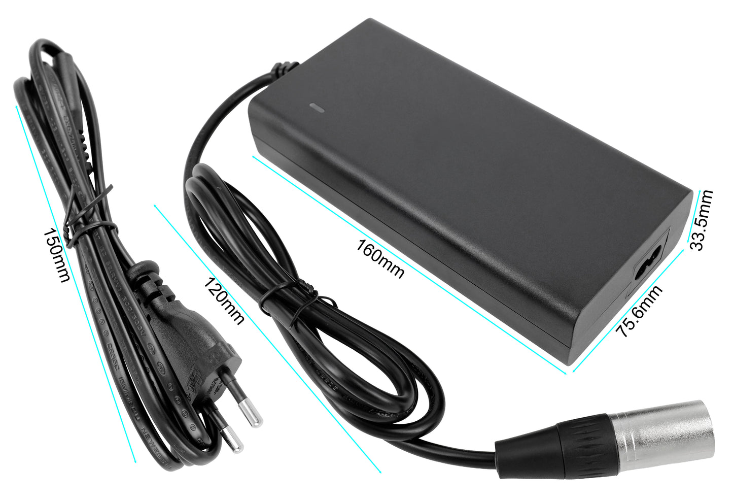 42V 3A E-Bike Akku Ladegerät (4-Pin XLR) für Derby Cycle Impulse 1.0 & 2.0 System | Kompatibel mit Kalkhoff, Raleigh, Gazelle | Schnelles Ersatzladegerät