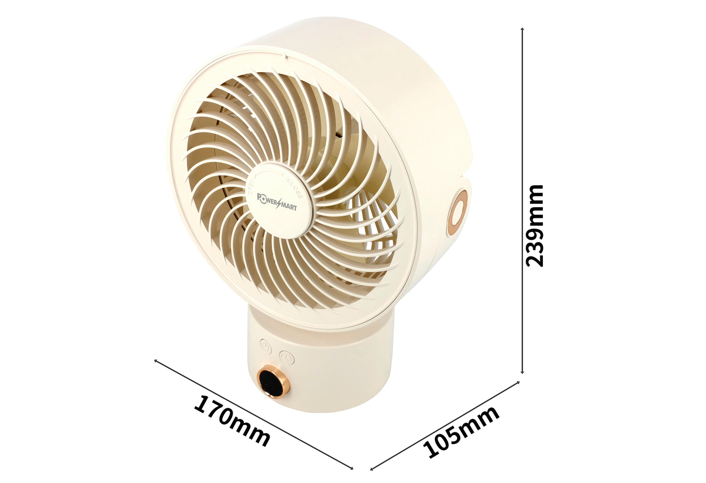3D Air Circulation Table Fan with 110° Oscillation, 4000mAh Rechargeable Battery, 3 Speeds, 4H Timer & Aromatherapy Function – USB‑C Portable Air Circulator