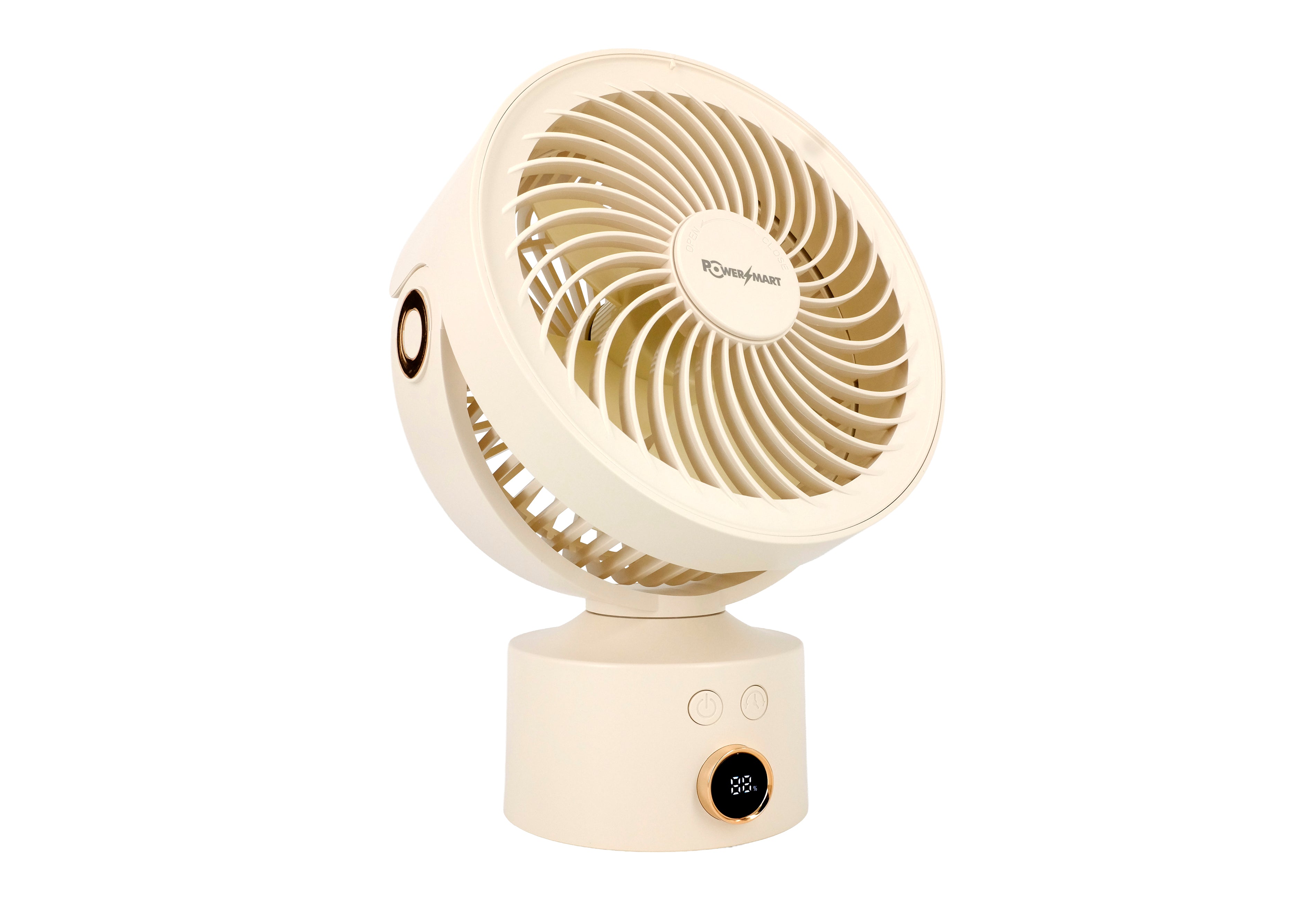 Oplaadbare Tafelventilator 4000mAh met 110° Oscillatie, 4u Timer en Aromafunctie – Stille Luchtcirculator USB‑C voor Thuis en Kantoor tot 20m²
