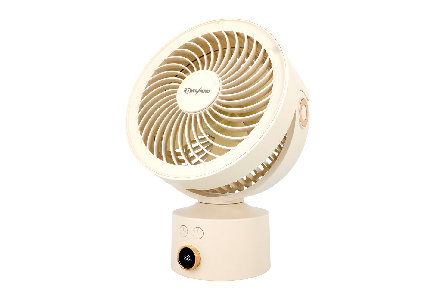 3D Air Circulation Table Fan with 110° Oscillation, 4000mAh Rechargeable Battery, 3 Speeds, 4H Timer & Aromatherapy Function – USB‑C Portable Air Circulator